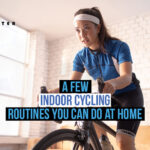 a girl cycling indoor