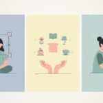 Serene and calm natural landscape with soft, warm tones, representing peace and mindfulness for stress relief.