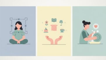 Serene and calm natural landscape with soft, warm tones, representing peace and mindfulness for stress relief.