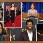 Collage of TikTok stars Addison Rae, Charli D'Amelio, Baby Ariel, Noah Beck, Liza Koshy, King Bach, and Chase Hudson transforming into Hollywood actors on movie sets and red carpets.